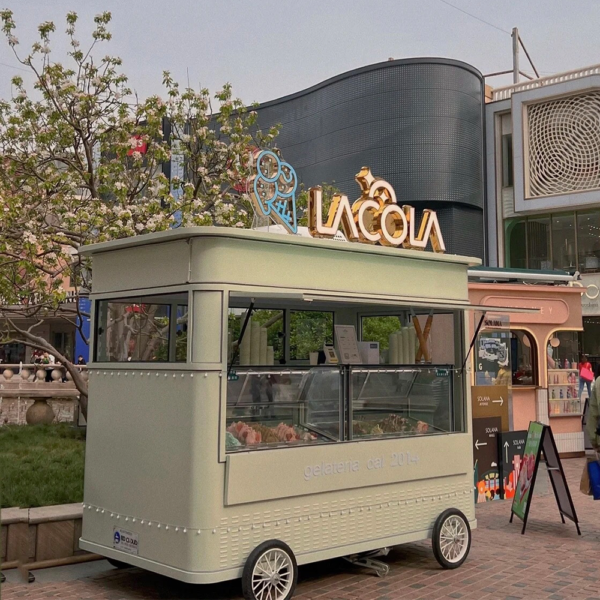 Multi Functional Dining Truck Electric Four Wheeled Cart Stall Fried Skewers Pancake Mobile Breakfast Trailer Food Truck