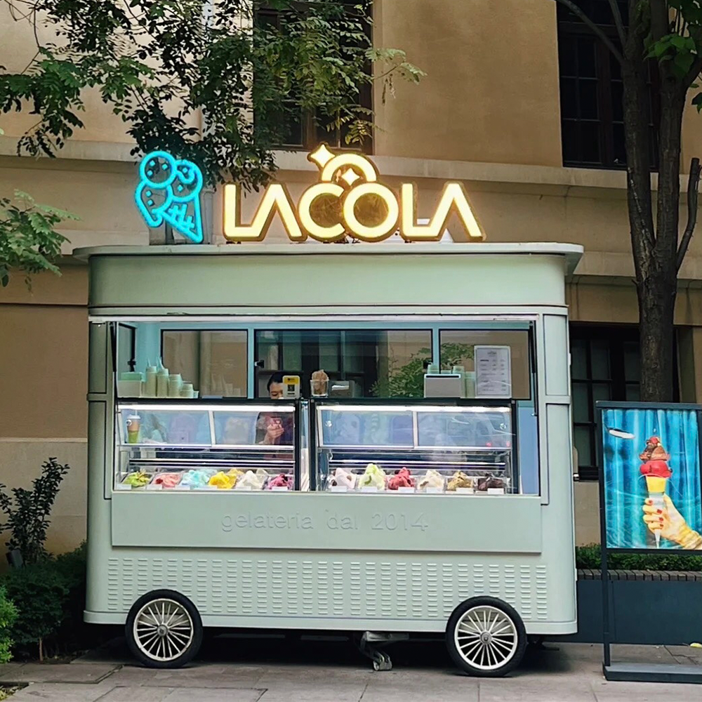 Multi Functional Dining Truck Electric Four Wheeled Cart Stall Fried Skewers Pancake Mobile Breakfast Trailer Food Truck