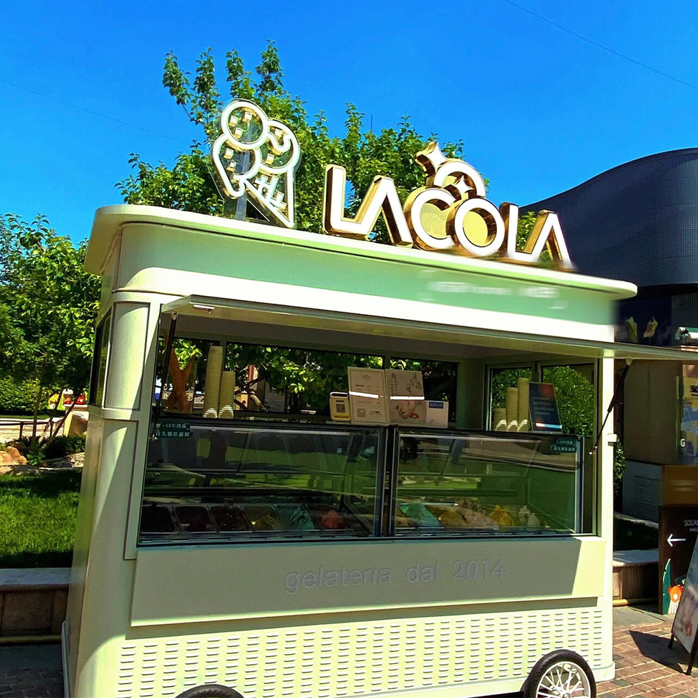 Multi Functional Dining Truck Electric Four Wheeled Cart Stall Fried Skewers Pancake Mobile Breakfast Trailer Food Truck